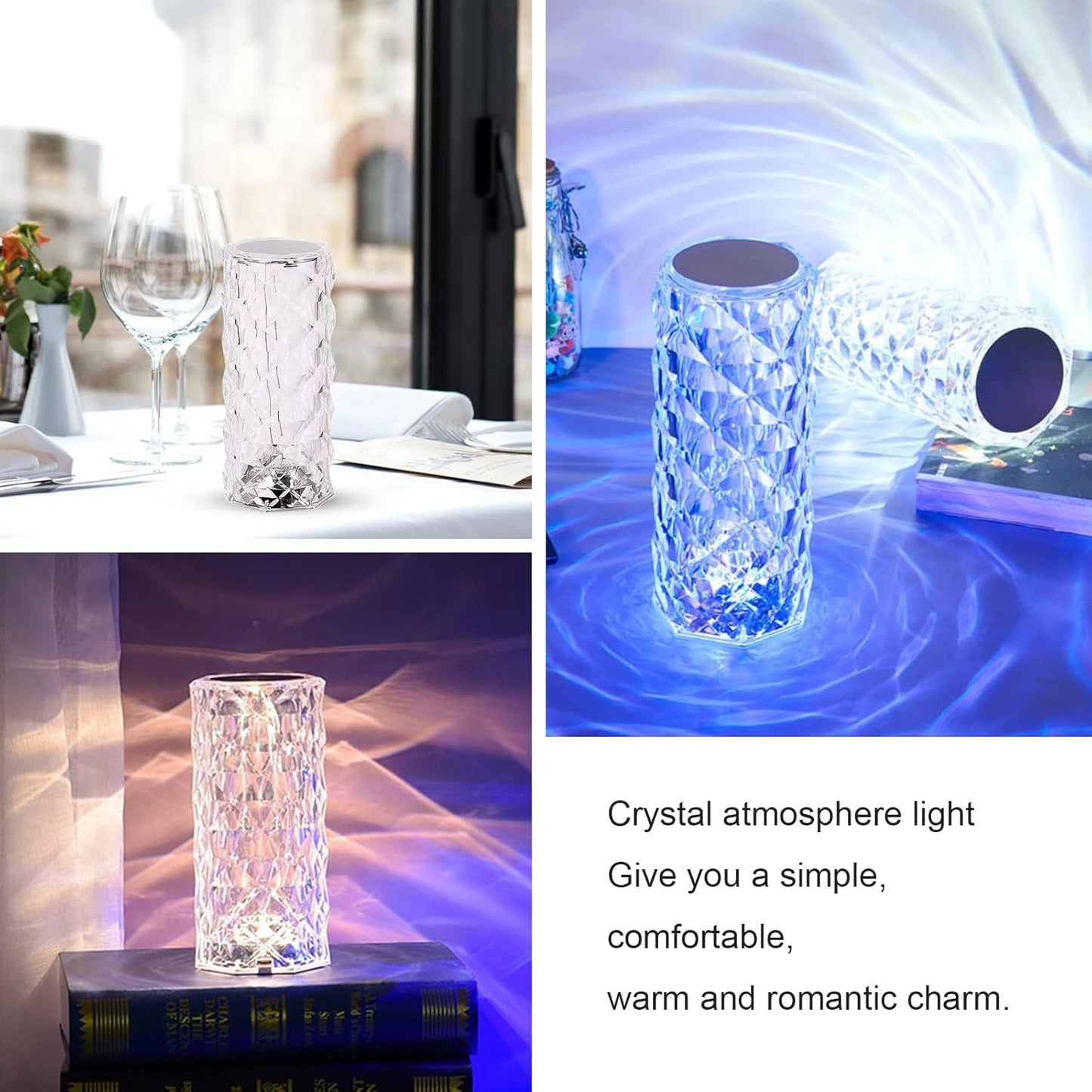 CrystalGlow™ 16-Color Touch LED Lamp