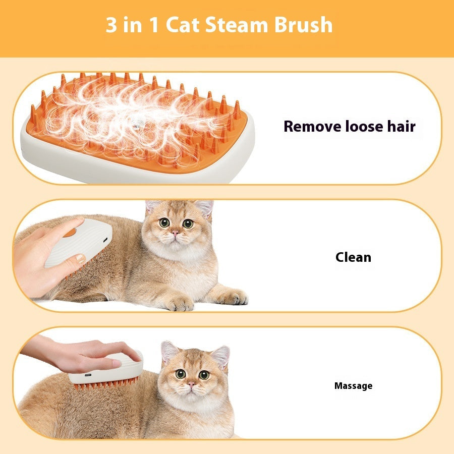 SilkyPaws™ USB Pet Steam Brush