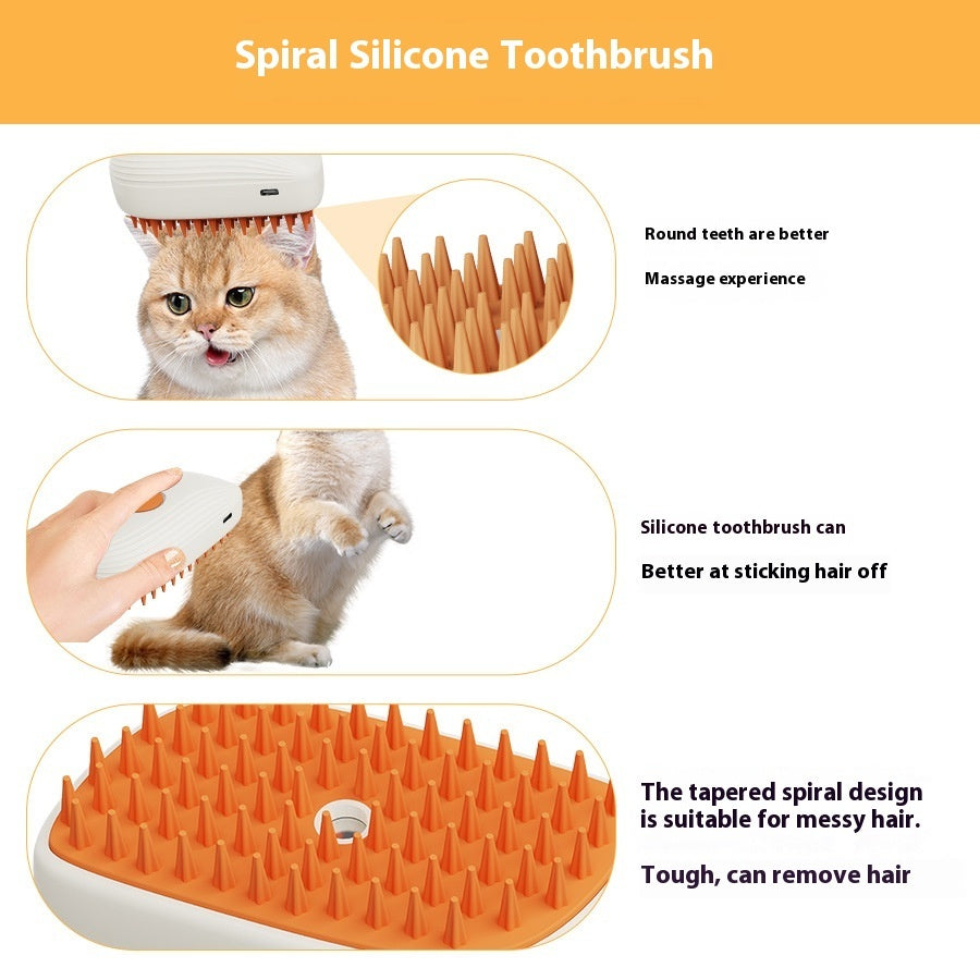 SilkyPaws™ USB Pet Steam Brush