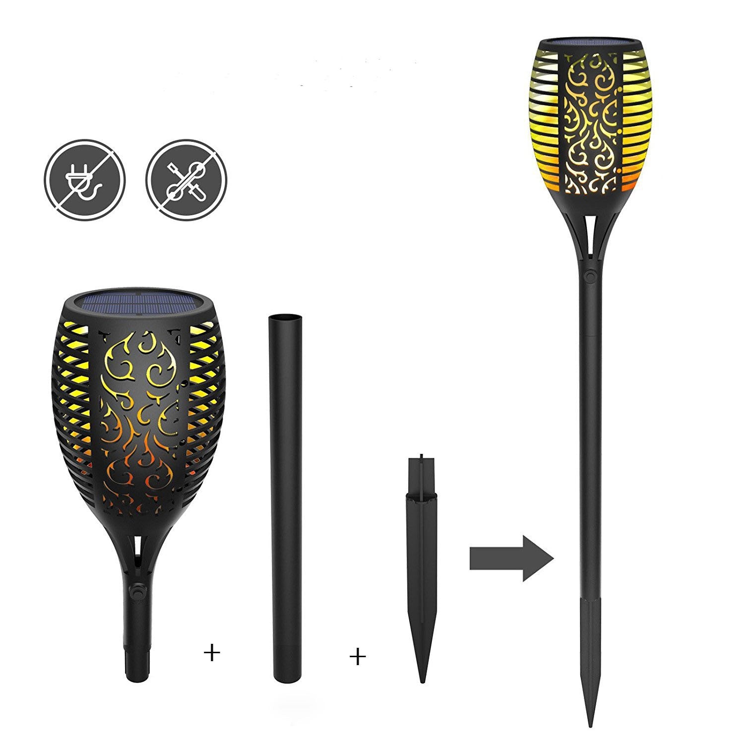 SolarFlame™ LED Flickering Torch Lights