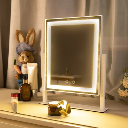 LuxeGlow™ Rose Gold LED Makeup Mirror
