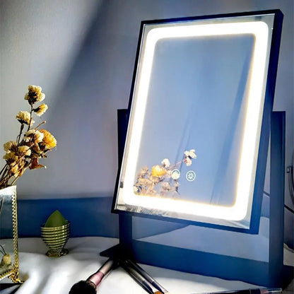 LuxeGlow™ Rose Gold LED Makeup Mirror