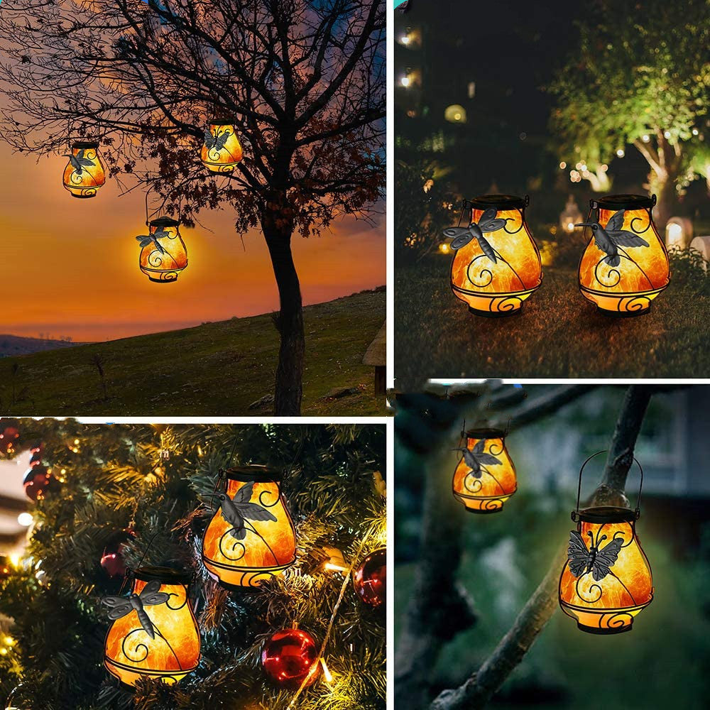 EnchantGlow™ Solcellslykta med låga och solcellslampa