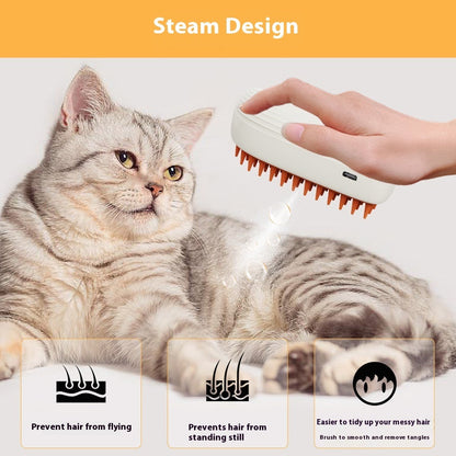 SilkyPaws™ USB Pet Steam Brush