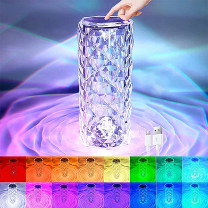 CrystalGlow™ 16-Color Touch LED Lamp